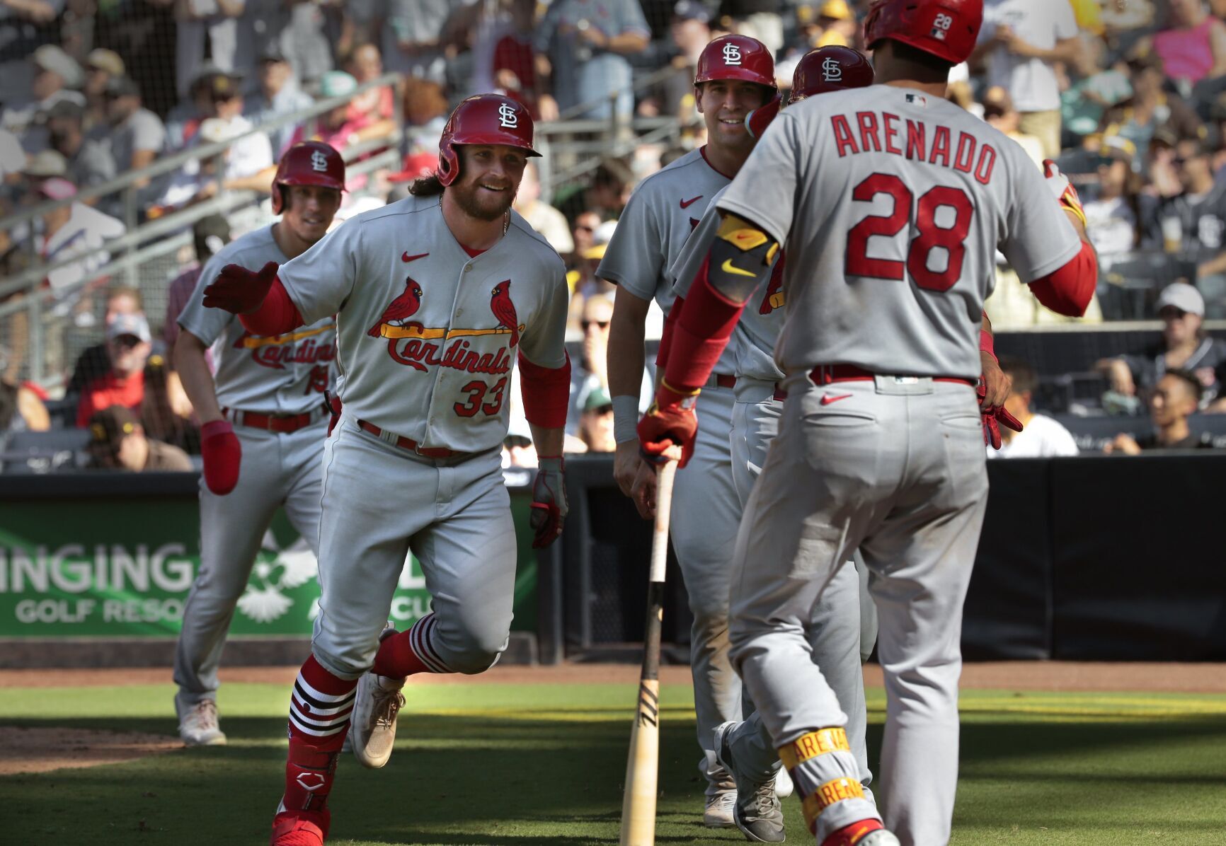 Cardinals take one from the Padres 5-4 off a Donovan grand slam